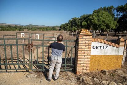 Vista del rancho Ortiz, en Medina Sidonia (Cádiz), donde fue recogido el helicóptero.