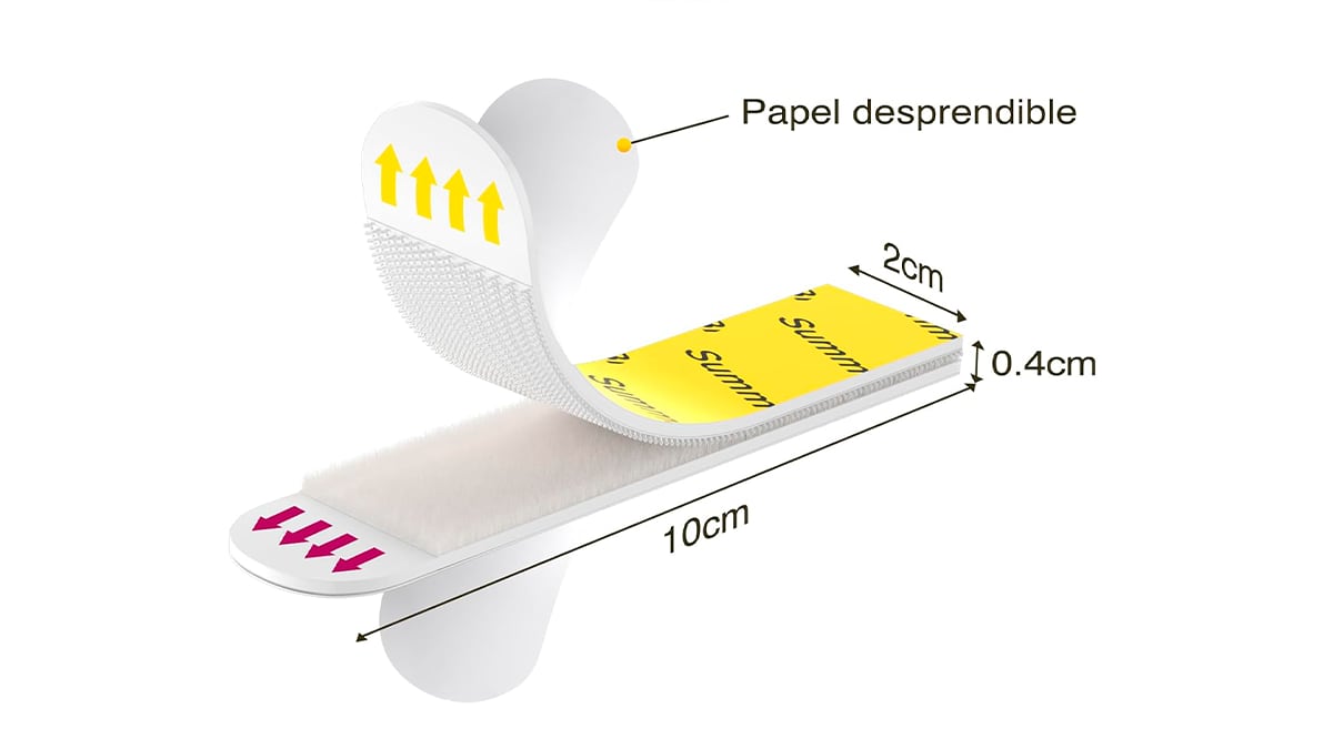 Dimensiones: 10 cm x 2 cm.