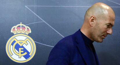 Zidane, ayer tras anunciar su salida del Real Madrid.