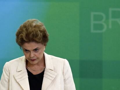 Dilma Rousseff durante la investidura de Lula como ministro.