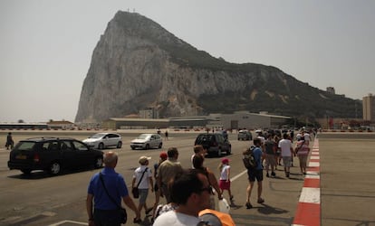 Vista del pe&ntilde;&oacute;n de Gibraltar al fondo. 