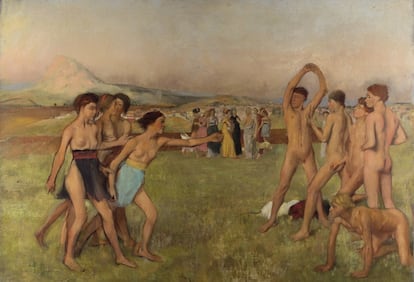<i>Jóvenes espartanas desafiando a sus compañeros</i>, de 1860. Óleo sobre lienzo de Edgar Degas.