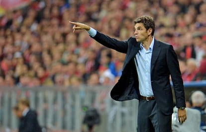 El entrenador del Valencia CF, Mauricio Pellegrino, durante el partido.