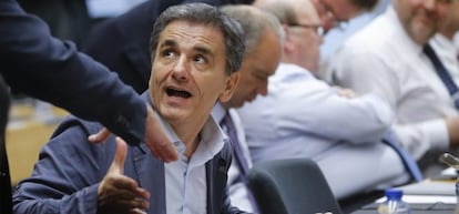 Fotograf&iacute;a de archivo tomada el 11 de julio de 2015 que muestra al ministro griego de Finanzas, Euclides Tsakalotos.