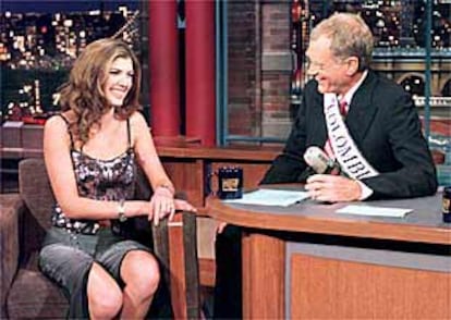 David Letterman y Andrea Nocetti, en el programa televisivo del primero.