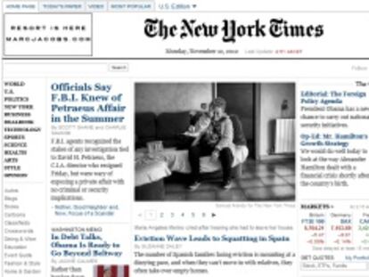Portada de la edición digital del diario 'The New York Times'.