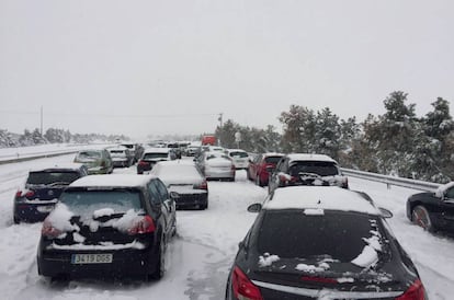 Vista de la A-6, a la altura del Km 75, en sentido Madrid.