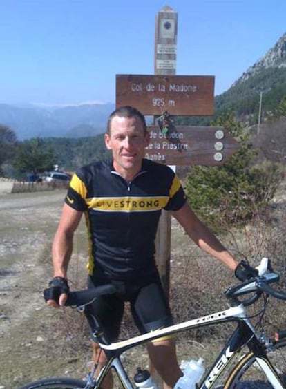 Lance Armstrong, ayer en La Madone.