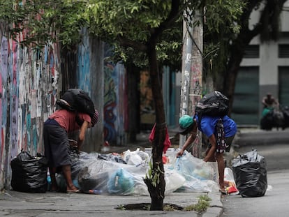 Moradores de rua no Rio de Janeiro.