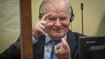 Ratko Mladic, antes del pronunciamiento de la sentencia de apelación en el mecanismo para los Tribunales Penales Internacionales en La Haya, Países Bajos, este martes.