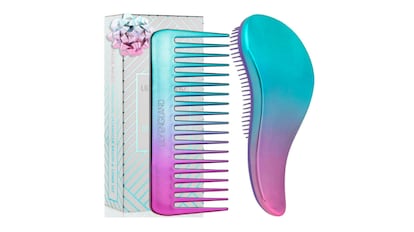 Kit de peine y cepillo para cabellos rizados disponible en multitud de colores