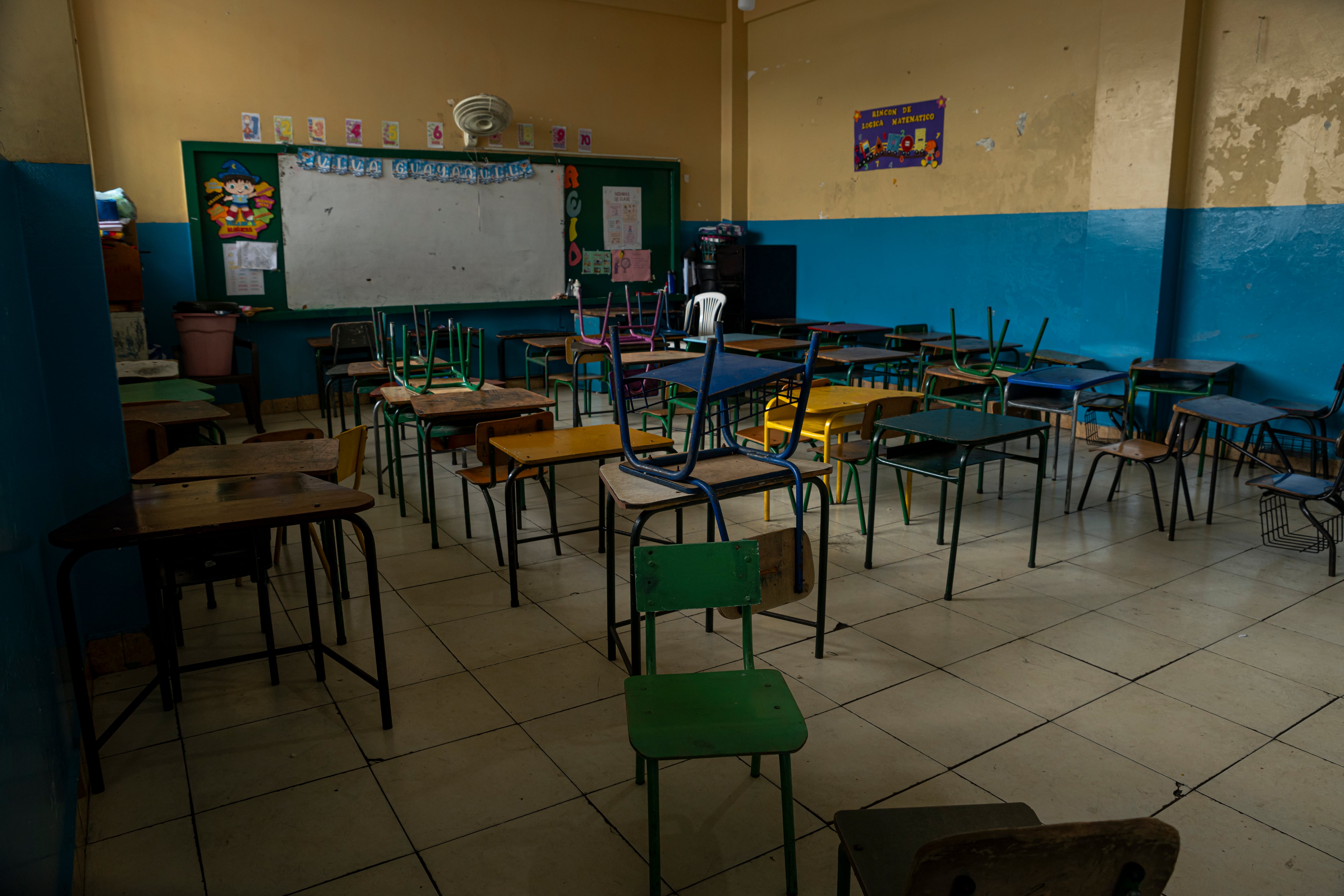 El aula de una escuela en Guayaquil.