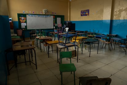 El aula de una escuela en Guayaquil.