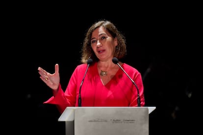 La presidenta del Congreso Francina Armengol, el 27 de febrero, en un acto de homenaje al expresidente del Govern Balear Francesc Antich, en Palma.