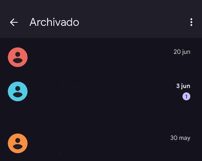 Mensajes archivados en el sistema operativo Android
