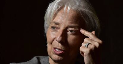 La directora gerente del FMI, Christine Lagarde, en Buenos Aires durante la entrevista. 