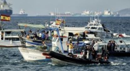 Protesta de pescadores en frente a Gibraltar