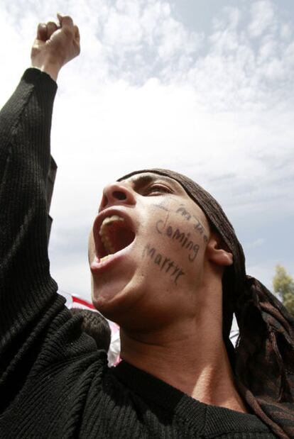 Un manifestante antigubernamental, ayer en Saná.