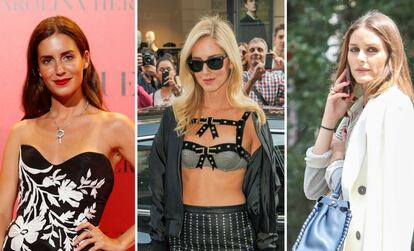 Gala González, Chiara Ferragni y Olivia Palermo, tres 'influencers'.