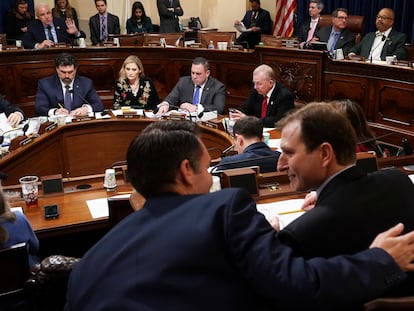 The House Homeland Security Committee during a hearing to impeach U.S. Homeland Security Secretary Alejandro Mayorkas on Capitol Hill in Washington, January 10, 2024.