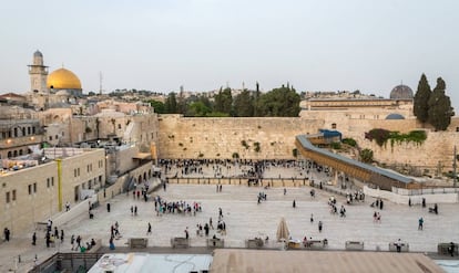 Panorámica del Muro de las Lamentaciones, en Jerusalén (Israel).