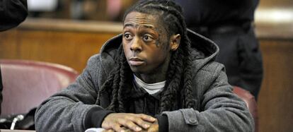 El rapero Lil Wayne en marzo de 2010, cuando fue condenado a un año de prisión