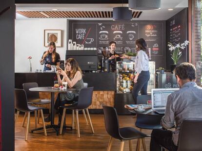 Una de las megasucursales de Santander del modelo Work Café