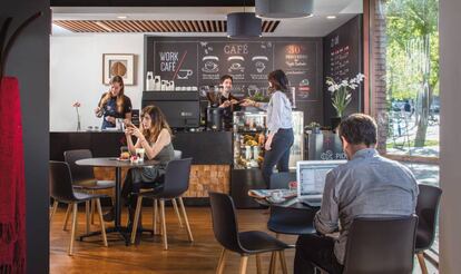 Una de las megasucursales de Santander del modelo Work Café