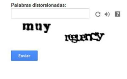 Ejemplo de un 'captcha' de Google