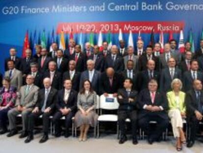 Los ministros de Finanzas y los gobernadores de los bancos centrales del G20 reunidos en Mosc&uacute;.