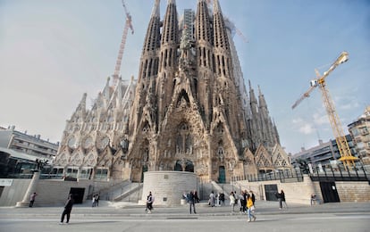 La Sagrada Familia la semana antes del confinamiento en marzo de 2020.