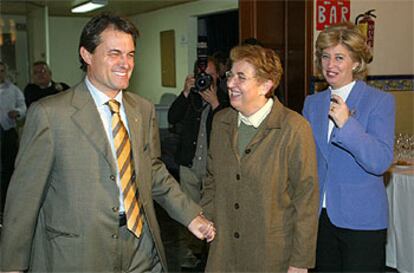 Artur Mas, en un acto electoral celebrado en Barcelona por la mañana.