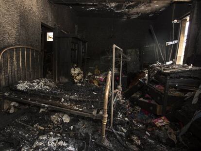 La habitación quemada donde dormía Graciela Cifuentes.