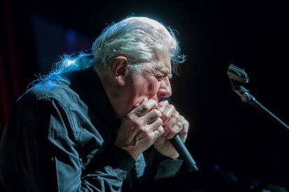 John Mayall, durante una actuación.