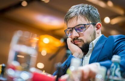 Vachier-Lagrave, durante la partida de este miércoles