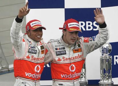 Hamilton y Alonso, tras el Gran Premio de Indianápolis