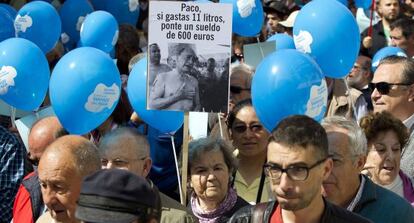 Protesta contra las nuevas tarifas del agua en Málaga.