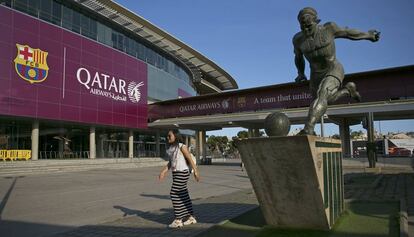 Publicitat de Qatar Airways al Camp Nou.