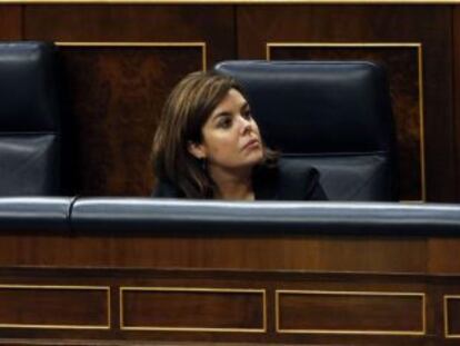 La vicepresidenta del Gobierno, Soraya Sáenz de Santamaría, durante el pleno del pasado día 12.