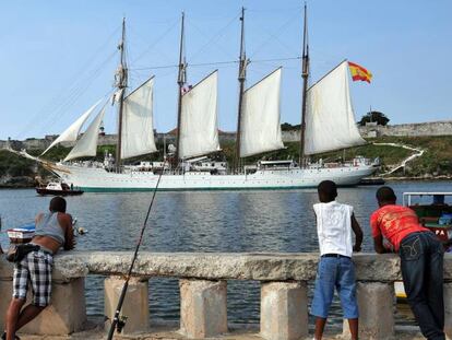 The Spanish Navy’s training ship ‘Juan Sebastián Elcano’ in Havana in 2012.