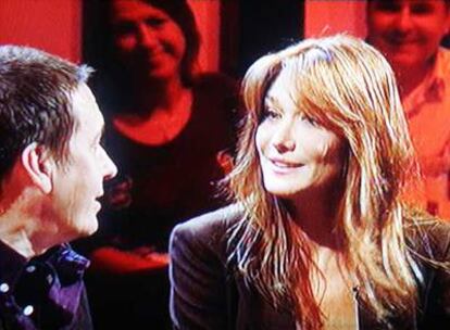 Carla Bruni, durante la entrevista en la BBC.