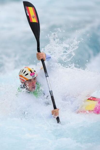 Samuel Hernanz en la final de K1 de aguas bravas.