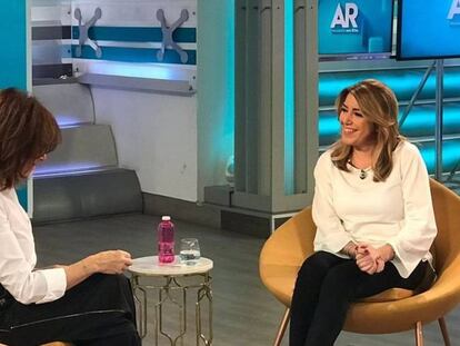 La presidenta de la Junta andaluza, Susana D&iacute;az, entrevistada en Tele5. 