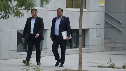 Oriol Junqueras arribant a l'Audiència Nacional.