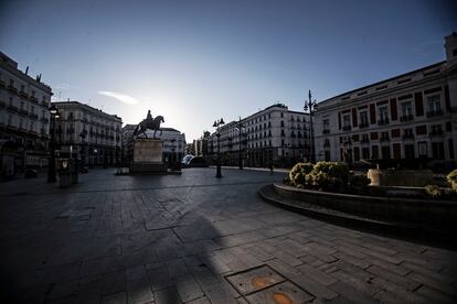 La puerta del Sol, durante el estado de alarma.