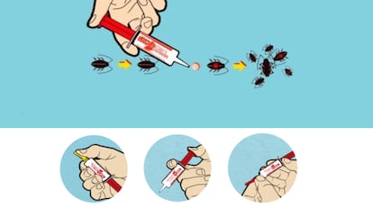 La forma de aplicación de esta jeringuillas mata cucarachas es muy sencilla y segura para las personas.