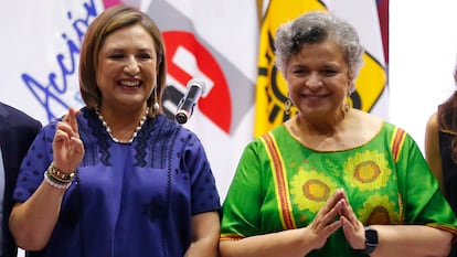 Las precandidatas presidenciales del Frente Amplio por México, Xóchitl Gálvez y Beatriz Paredes.