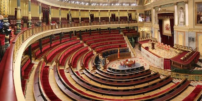 El Congreso de los Diputados preparado para la proclamación de Felipe VI.