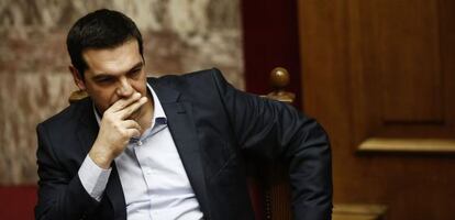 Alexis Tsipras, en el parlamento de Atenas.