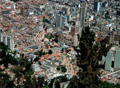 Vista aérea de Bogotá.